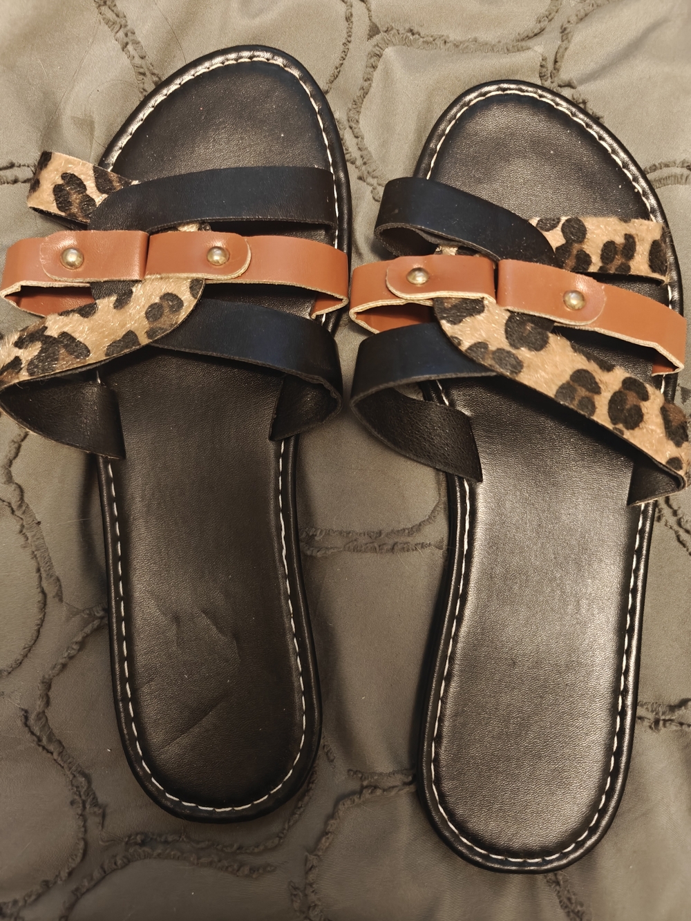 Cheetah Print Flat Sandals